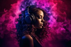 Abstract music girl background photo