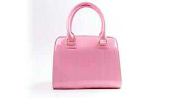 Pink designer bag isolated photo