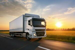 Large truck on highway photo