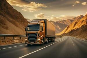 Large truck on highway photo