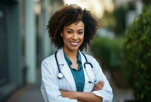 médico hermosa mujer sonriente foto