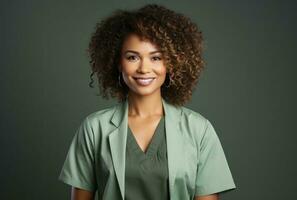 Medical beautiful woman smiling photo