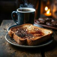 toast and coffee Image Photography made by AI generated photo