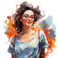 cool Mädchen modern Illustration isoliert png