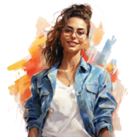 Cool girl modern illustration isolated png