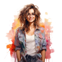 Cool girl modern illustration isolated png