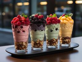 photography of bowl smoothies in cafe made with photo