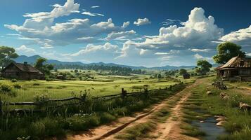 farm in sub urban at afternoon, ultra realistic, smooth lighting made by AI generative photo