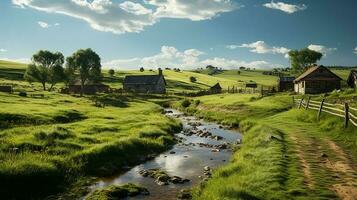 farm in sub urban at afternoon, ultra realistic, smooth lighting made by AI generative photo