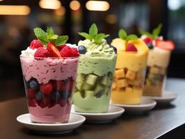 photography of bowl smoothies in cafe made with photo