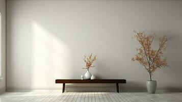 minimalist white interior background, real photography smooth lighting AI generative photo