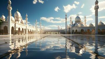 photo-realistic mosque at afternoon AI generated photo