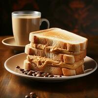 toast and coffee Image Photography made by AI generated photo