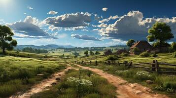 farm in sub urban at afternoon, ultra realistic, smooth lighting made by photo