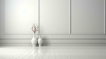 minimalista blanco interior fondo, real fotografía suave Encendiendo ai generativo foto