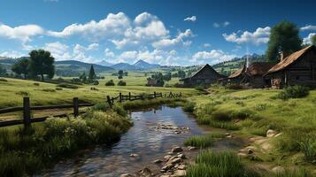farm in sub urban at afternoon, ultra realistic, smooth lighting made by photo