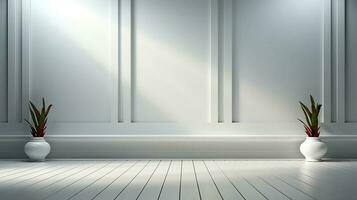 minimalist white interior background, real photography smooth lighting AI generative photo