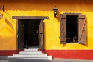 Scenic colorful colonial architecture of Cuernavaca streets in historic center in Mexico Morelos photo
