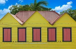 Old town historic streets of Redcliffe Quay in Saint Johns on Antigua and Barbuda photo