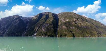 Cruise to Alaska, Tracy Arm fjord and glacier on the scenic passage with landscapes and views photo