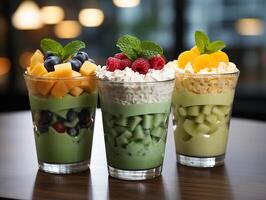 photography of bowl smoothies in cafe made with photo