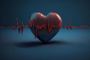 Heart health care technology concept with medical icons. AI Generative. photo