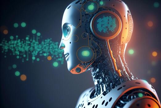 3d inteligente robot y artificial inteligencia pensando con el aprendizaje proceso. generativo ai. foto