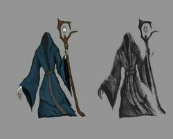 mage character design, game concept art photo