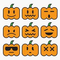 The jack o lantern pumpkin icon emotion design vector