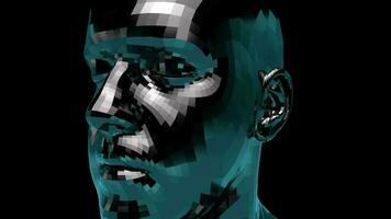 A 3D animated head rotates - Loop video