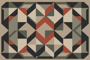 Modern geometric shapes patterns, seamless vector illustration. Pattern designs with modern geometric shapes can be printed as a background image or used for rugs, carpets, or textile fabric.