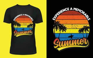 verano camiseta diseño en Clásico puesta de sol vector