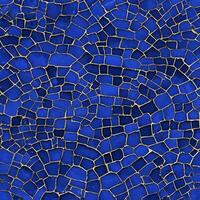 Blue and gold mosaic background. AI generated photo