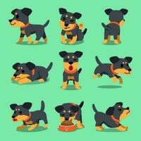 dibujos animados personaje alemán caza terrier perro poses vector