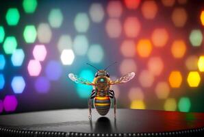 Bokeh background of abstract glitter lights. . photo