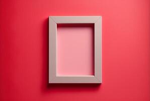 pink picture frame for insert text or image inside on pastel pink color. . photo