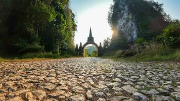 Landscape of beautiful sunrise at Khao Na Nai Luang Dharma Park in Surat Thani, Thailand photo