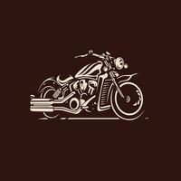 old bike illustration for logo concept photo