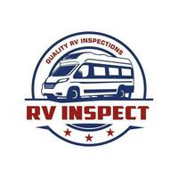 rv inspeccionar logo concepto vector