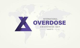 International Overdose Awareness Day August 31 Background Vector Illustration