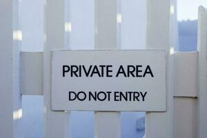 Private area, Do not entry sign photo