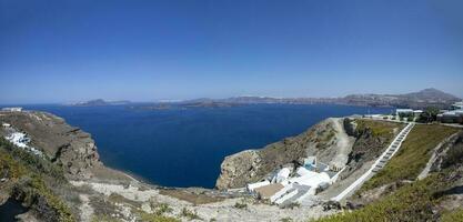 Aegean sea view from Santorini island, Greece photo