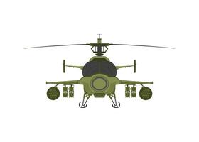 Helicopter military 2D illastration on white isolate background vector