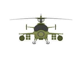 Helicopter military 2D illastration on white isolate background vector