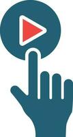 Play Button Vector Glyph Two Color Icon For Personal And Commercial Use.