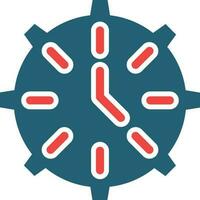 Time Save Vector Glyph Two Color Icon For Personal And Commercial Use.