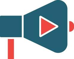 Video Marketing Vector Glyph Two Color Icon For Personal And Commercial Use.