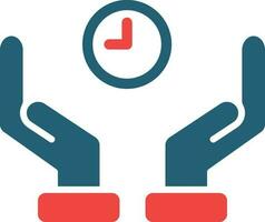 Save Time Glyph Two Color Icon For Personal And Commercial Use. vector