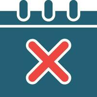 Cancel Event Glyph Two Color Icon For Personal And Commercial Use. vector