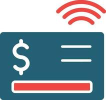 Contactless Glyph Two Color Icon For Personal And Commercial Use. vector